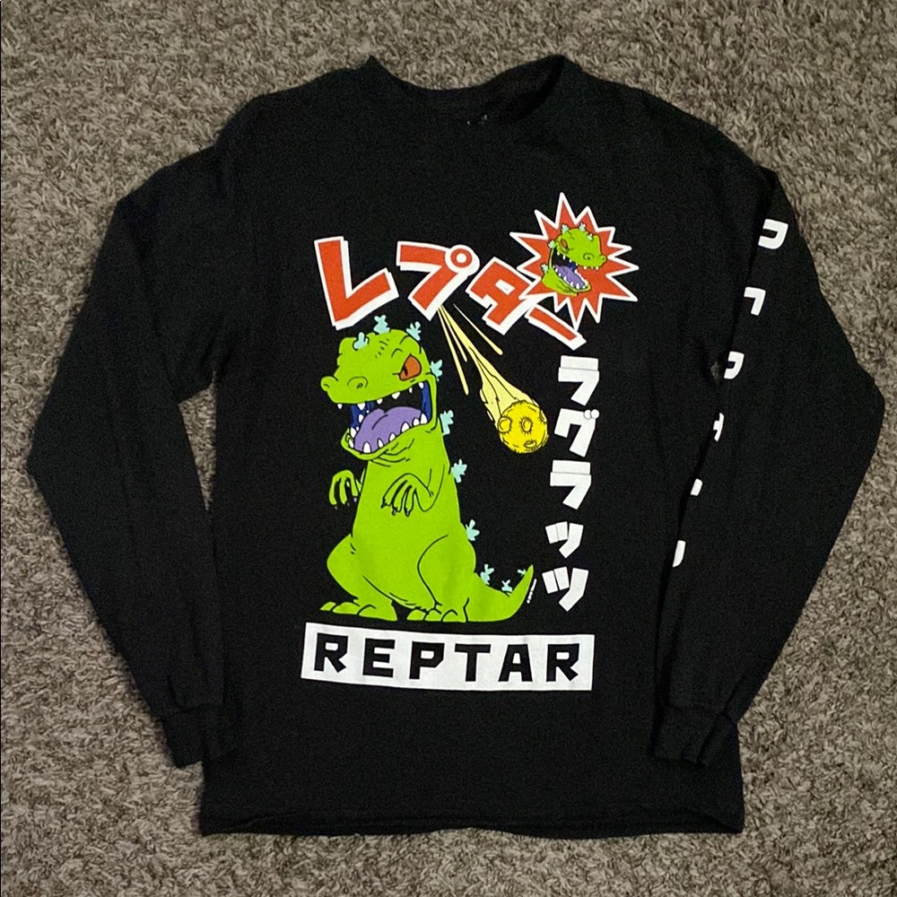 Nickelodeon Reptar Black and Green Long Sleeve Tee